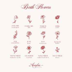 Colliers en argent sterling 925 massif avec petite fleur de naissance florale, bijoux faits main de qualité supérieure, fleurs sauvages, cadeau commémoratif pour elle - Product Image 3