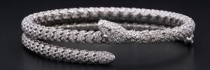 Collar de Serpiente de Plata de Ley 925 con Moissanita, Colgante Abierto con Corte Brillante Redondo para Mujer - Product Image 5