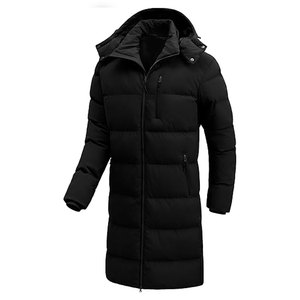<b>Men</b>’s Extra <b>Long</b> Puffer <b>Jacket</b> Winter Coat Waterproof Thick Insulated Parka with Removable Hood Warm Cold Weather Outerwear - Product Image 1