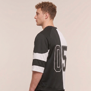 เสื้อฟุตบอลอเมริกันแบบไหล่ตกสำหรับผู้ชาย ปรับแต่งหมายเลขทีมและชื่อได้ เสื้อฟุตบอลแบบซับลิเมชั่น เสื้อฟุตบอลโอเวอร์ไซส์สำหรับผู้ชาย - Product Image 3