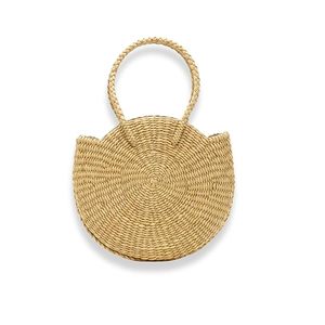 Handwoven <b>Straw</b> Tote <b>Bag</b> for Women Round Wicker Beach <b>Bag</b> Stylish <b>Summer</b> Shoulder Handbag - Product Image 5