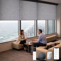 Stores intérieurs motorisés à télécommande personnalisée, stores de fenêtre intelligents écologiques automatiques sans cordon