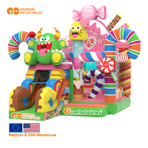 Château gonflable géant personnalisé avec toboggan, pour adultes, en PVC de qualité commerciale, installation facile, grands châteaux - Product Image 1