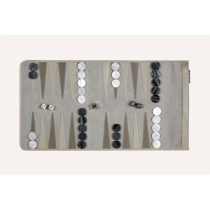 Jeu de backgammon portable en cuir suédé de qualité supérieure, personnalisé en usine, enroulable, pour adultes - Product Image 1