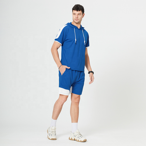 Top sale men's oversized short sleeve <b>t</b> <b>shirt</b> mesh o neck streetwear <b>t</b> <b>shirts</b> and short set - Product Image 4