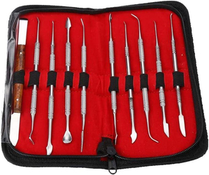 Juego de 12 piezas de herramientas dentales de acero inoxidable, kit de higiene bucal, limpieza dental, instrumentos dentales. - Product Image 1