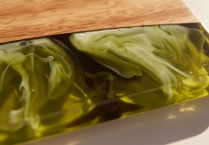 Green Resin And Wooden Coaster Set Stylish Decorative Coasters Perfect For Kitchen Countertop <b>Protection</b> And Clean Setup - Product Image 4