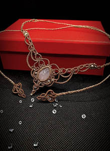 สร้อยคอทำมือสไตล์มาคราเม่ ดีไซน์คลาสสิก พร้อมจี้หยก โซ่โลหะผสมสังกะสี สายปรับได้ สีน้ำตาล ประดับคริสตัลบำบัด - Product Image 6