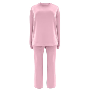 Chándal Informal Ligero de Otoño para Mujer, 100% Algodón Ecológico, Diseño 2 en 1, Grosor de Felpa, Opción de Logotipo Personalizado - Product Image 1