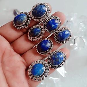 Vente en gros de bagues en cristal naturel multi-pierres, bague ajustable en pierre précieuse ovale taillée en diamant, fournisseur en gros de bagues en cristaux - Product Image 6