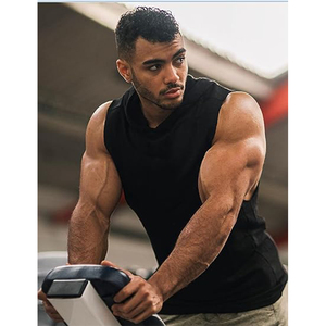 Outdoor Leisure Sports Running Fitness Tank <b>Top</b> Breathable Sports Hooded Vest Quick Dry Vest for Men Sleeveless Hoodie - Product Image 2