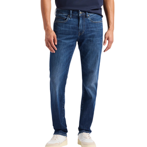 กางเกงยีนส์ผู้ชายทรงตรงผ้ายีนส์ฟอกสีสไตล์วินเทจ แต่งลายปะติด 3 มิติ ยืดได้ ใส่สบาย เหมาะสำหรับฤดูใบไม้ร่วงและฤดูหนาว ขายส่ง รับผลิตแบบ OEM ODM - Product Image 4