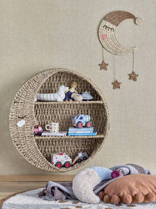 Décoration murale artisanale en rotin tressé pour chambre d'enfant, motif lune, vente en gros - Product Image 4