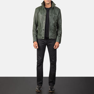 Veste d'hiver en cuir personnalisée pour hommes, col montant, haute qualité, respirante, coupe-vent, imperméable, séchage rapide, pour l'extérieur - Product Image 2