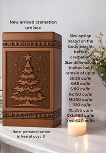 Handcrafted Rosewood Christmas Tree Urn: Engraved <b>Memorial</b> <b>Keepsake</b> urn <b>Memorial</b> <b>Keepsake</b> by AYAANS - Product Image 3