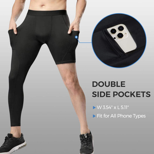 Mallas de compresión de una pierna hasta la rodilla para baloncesto, leggings deportivos de una sola pierna, capa base para hombre - Product Image 5