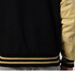Veste d'équipe personnalisée, style varsity, manteau de baseball en mélange de laine avec manches en cuir, logo personnalisé, vestes varsity pour hommes. - Product Image 3