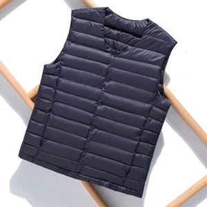 Chaleco de Plumón Blanco Talla 7XL Plus Size 90 para Hombre, Chaleco de Plumón Ultraligero, Portátil, Cuello en V, Sin Mangas, Largo Regular, 100% Poliéster - Product Image 4