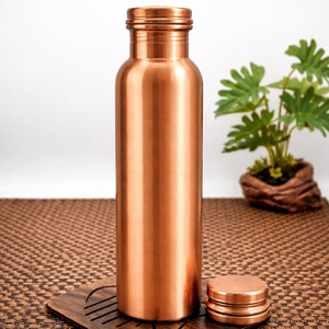 High Quality Copper Water Bottle <b>Designer</b> Copper Bottle Heavy-duty Copper Outdoor Bottle At Best Price <b>By</b> India Supplier - Product Image 1