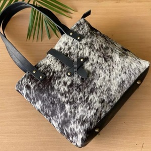 Bolso Tote Bohemio de Cuero Genuino con Pelo de Vaca, Bolso de Hombro Vintage Ligero - Product Image 5