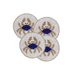 Sous-verre de broderie perlée moderne fait à la main Decacor minimaliste cousu à la main sous-verre perlé d'Inde - Product Image 1