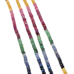 สร้อยคอประดับด้วยลูกปัดพลอยแซฟไฟร์ธรรมชาติทรงรอนเดลเหลี่ยมเพชรพลอยสำหรับทำเครื่องประดับ - Product Image 2