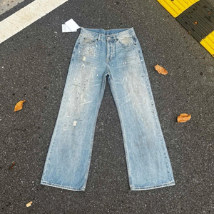 Jean en denim déchiré taille haute à jambe large, coupe ample en coton, style décontracté pour le printemps, avec marque privée - Product Image 6