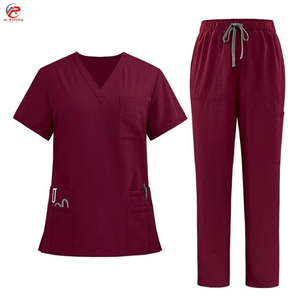 Wholesale Price Hospital Uniforms Polyester Twill Fabric High Quality Durable Stitching Comfortable Unisex Customized <b>Scrub</b> <b>Sets</b> - Product Image 5