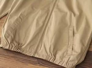Blouson bomber en toile kaki pour homme, imperméable, à capuche, avec logo sur le devant, fermeture éclair, col montant, décontracté, pour l'automne, coupe classique - Product Image 5
