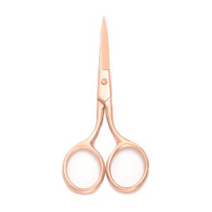 Ciseaux à sourcils roses en acier inoxydable de 3,5 pouces, ciseaux de précision tout-en-un pour hommes et femmes, pour les poils du nez et la moustache - Product Image 3