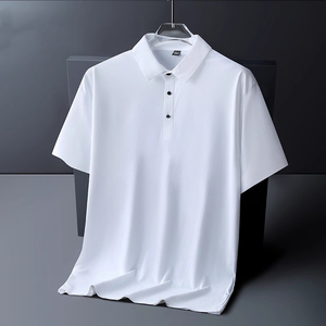 เสื้อโปโลแขนสั้นผู้ชาย สีพื้น ทรงปกติ สไตล์ลำลอง ผ้าป๊อปลินระบายอากาศดี ดีไซน์แบบทอ - Product Image 1