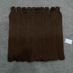 Extensions de cheveux colorées en trame, cheveux humains bruts, double épaisseur, pointes épaisses, vente en gros, prêtes à être expédiées, couleur marron - Product Image 6
