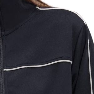 Womens Piping <b>Track</b> <b>Jacket</b> Custom Sportswear Full Zip Athletic Training <b>Jacket</b> Lightweight Casual Teamwear OEM ODM Wholesale - Product Image 4