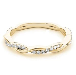 Anillo de Boda Trenzado con Moissanita de Corte Redondo, Plata de Ley 925, Anillo Apilable para Novia, Regalo de Aniversario o Promesa para Ella - Product Image 1
