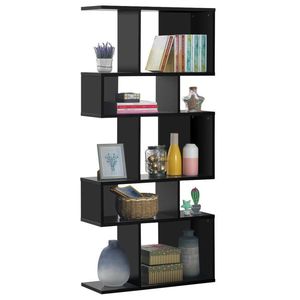 Libreria Angolare a 5 Cubi con Scaffali a Scala e Espositore - Product Image 1