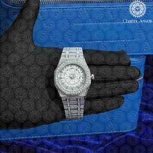 Montre de luxe pour femme Charm Jewels en acier inoxydable, boîtier polygonal, mouvement mécanique, cadran en cristal saphir, lunette sertie de diamants, fermoir pliant - Product Image 3