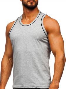 Camisetas sin mangas deportivas de algodón ecológico de 180 g para hombre, de secado rápido, transpirables, para gimnasio, entrenamiento, venta al por mayor, con cierre frontal - Product Image 1