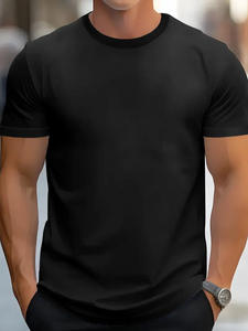 Camiseta Casual de Manga Corta para Hombre, Cuello Redondo, Talla Grande, Antiarrugas, de Algodón Jersey, con Logotipo Frontal Estampado por Transferencia de Calor, Calidad Premium - Product Image 6