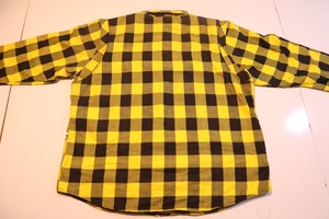 Men's Yellow Black Plaid Cotton Flannel Shirt Long Sleeve Button <b>Down</b> Casual Workwear with Chest Pockets and Custom Logo Option - Product Image 2