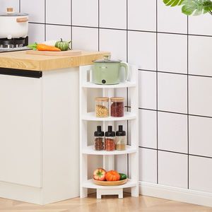 4-Tier Corner Shelf <b>Wood</b> Storage Stand Multipurpose Small Space <b>Shelving</b> Unit for Home Office Bathroom Wall Display Shelves - Product Image 3
