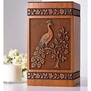 Custom Logo Wooden Urn for Wholesale Supply Wooden Cremation Urn with Printed Design Option by AYAANS - Product Image 6