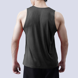 Black Wide Shoulder Crew Neck Slim Fit Tank Top Gym Fitness <b>Running</b> Vest Athletic <b>Singlet</b> Sports Jersey Wholesale - Product Image 5