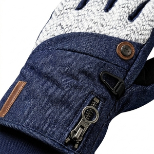 Gants de ski en cuir pour homme, personnalisés, pour l'hiver, à doigts entiers, imperméables, coupe-vent, thermiques, pour le ski en plein air - Product Image 6