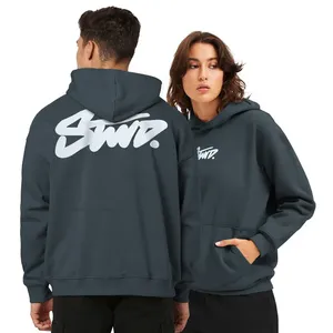 Sweat-shirts à capuche épais pour hommes, coupe oversize, effet délavé, personnalisables, de fabricant - Product Image 4