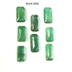 Émeraudes naturelles rectangulaires taillées en émeraude, pierres précieuses vertes facettées pour la fabrication de bijoux, lot de 8 pièces, Sapphire Gems International - Product Image 5