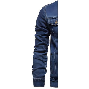 เสื้อโค้ทผู้ชายทรงเข้ารูป ราคาสุดคุ้ม ผ้าหนา มีรูระบายอากาศ แจ็คเก็ตยีนส์ แจ็คเก็ตเดนิม สำหรับผู้ชาย - Product Image 3