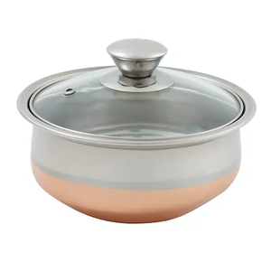 Pure <b>Copper</b> Hot Set Bowl With Lids Polish Finished For Home Metal Serving Hot Set Bowl For Kitchen Use Kitchenware - Product Image 4