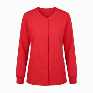 Veste de travail pour hygiéniste dentaire à manches longues, col rond, fermeture à boutons, uniforme médical pour femmes, prix de gros - Product Image 5