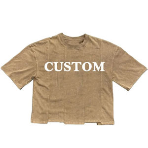 เสื้อยืดโอเวอร์ไซส์ วินเทจ ลายกราฟิก ผ้าคอตตอนเจอร์ซีย์ฟอกสี ทรงบ็อกซี่ ครอป 250 GSM - Product Image 3