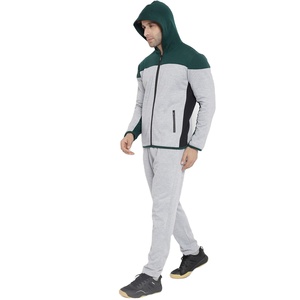 Fashion Sportswear Men's Custom Brand Logo 2 <b>Pc</b> Zip up Cotton Tracksuit Sweatsuit Jogger Suit Men Track Suit <b>Set</b> - Product Image 3